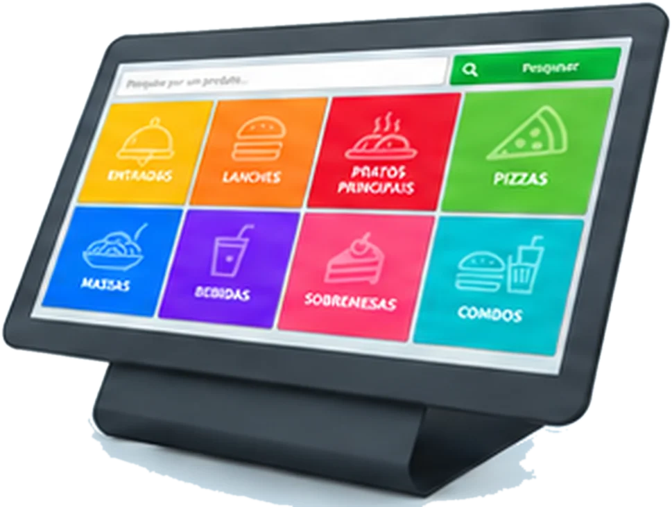 Terminal com cardápio de food service