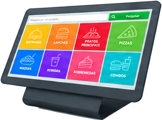 Terminal touch com cardápio de food service